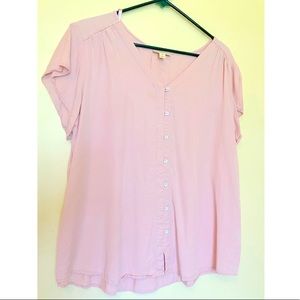 Style & Co Button Up Cap Sleeve Tunic